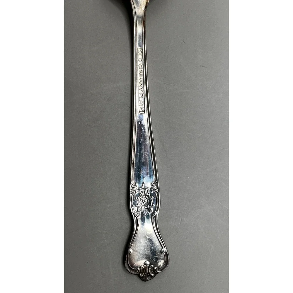 Old Company Plate Signature Rose Silver Plate Teaspoons Rose Monogram M Set of 4